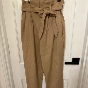 H&M Khaki Women’s Paperbag Tie Waist Trousers